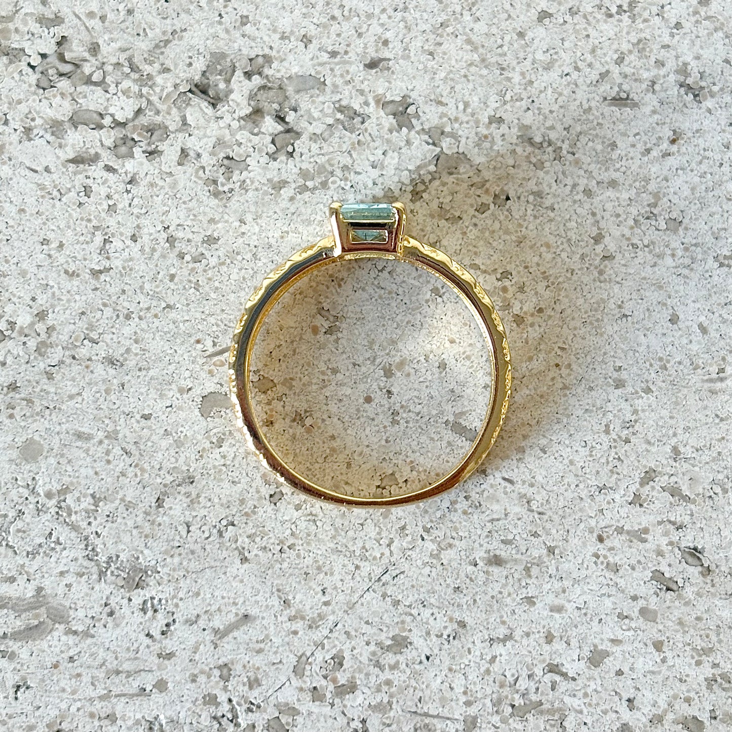 Bague Florale - Or Jaune 750 & Aigue-Marine