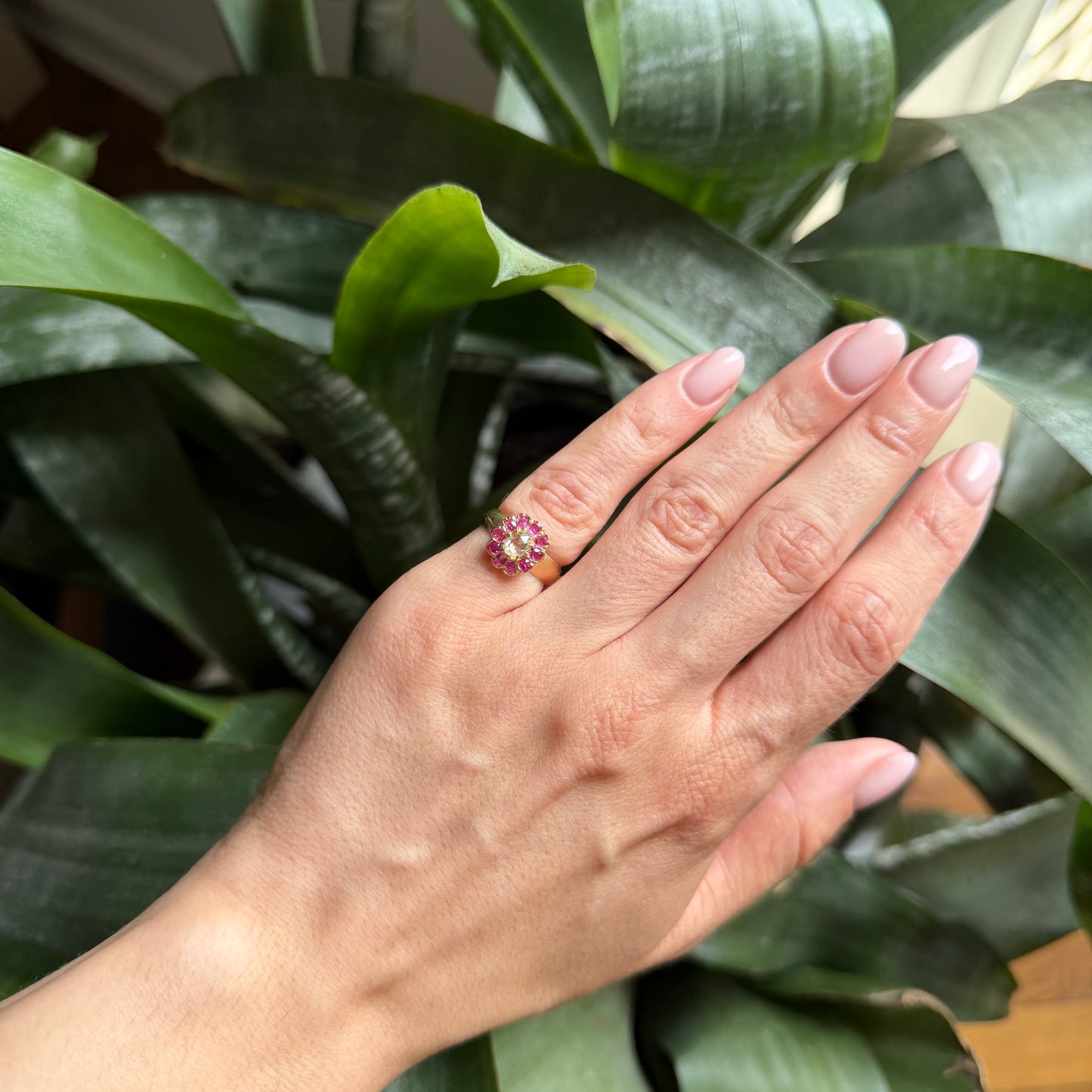 Bague Marguerite Vintage - Or Jaune 750 & Rubis