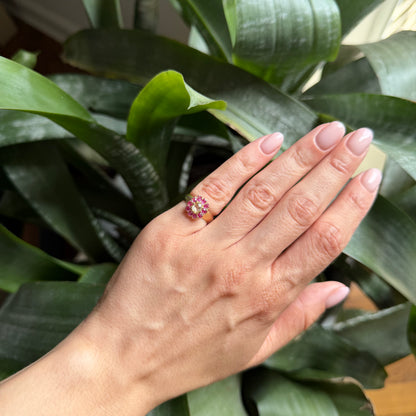 Bague Marguerite Vintage - Or Jaune 750 & Rubis