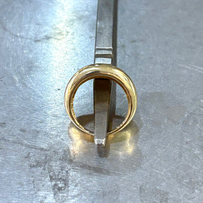 Bague Godrons - Or Jaune 750 & Diamants