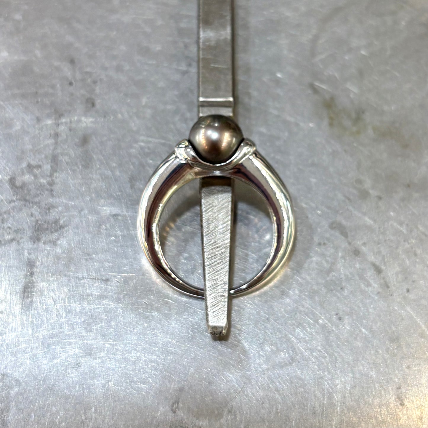 Bague Perle - Or Blanc 750 & Perle Naturelle de Tahiti