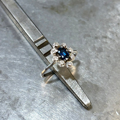 Bague Marguerite - Or Blanc 750 Saphir & Diamants