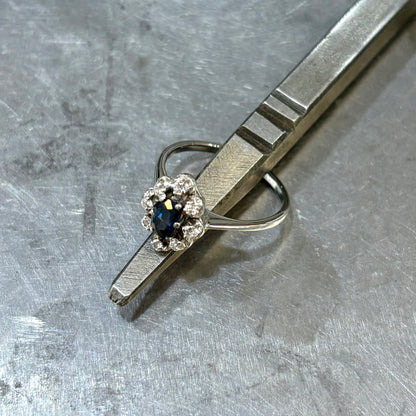 Bague Marguerite - Or Blanc 750 Saphir & Diamants