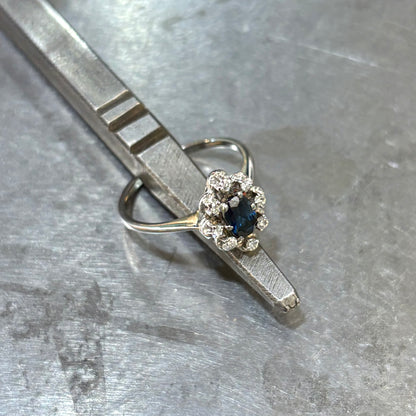 Bague Marguerite - Or Blanc 750 Saphir & Diamants