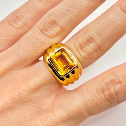 Bague Vintage - Or Jaune 750 & Citrine