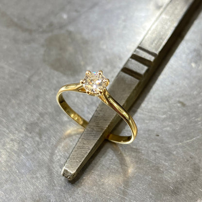 Bague Solitaire - Or Jaune 750 & Diamant