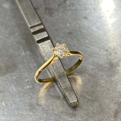 Bague Solitaire - Or Jaune 750 & Diamant