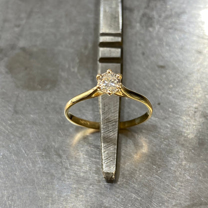 Bague Solitaire - Or Jaune 750 & Diamant