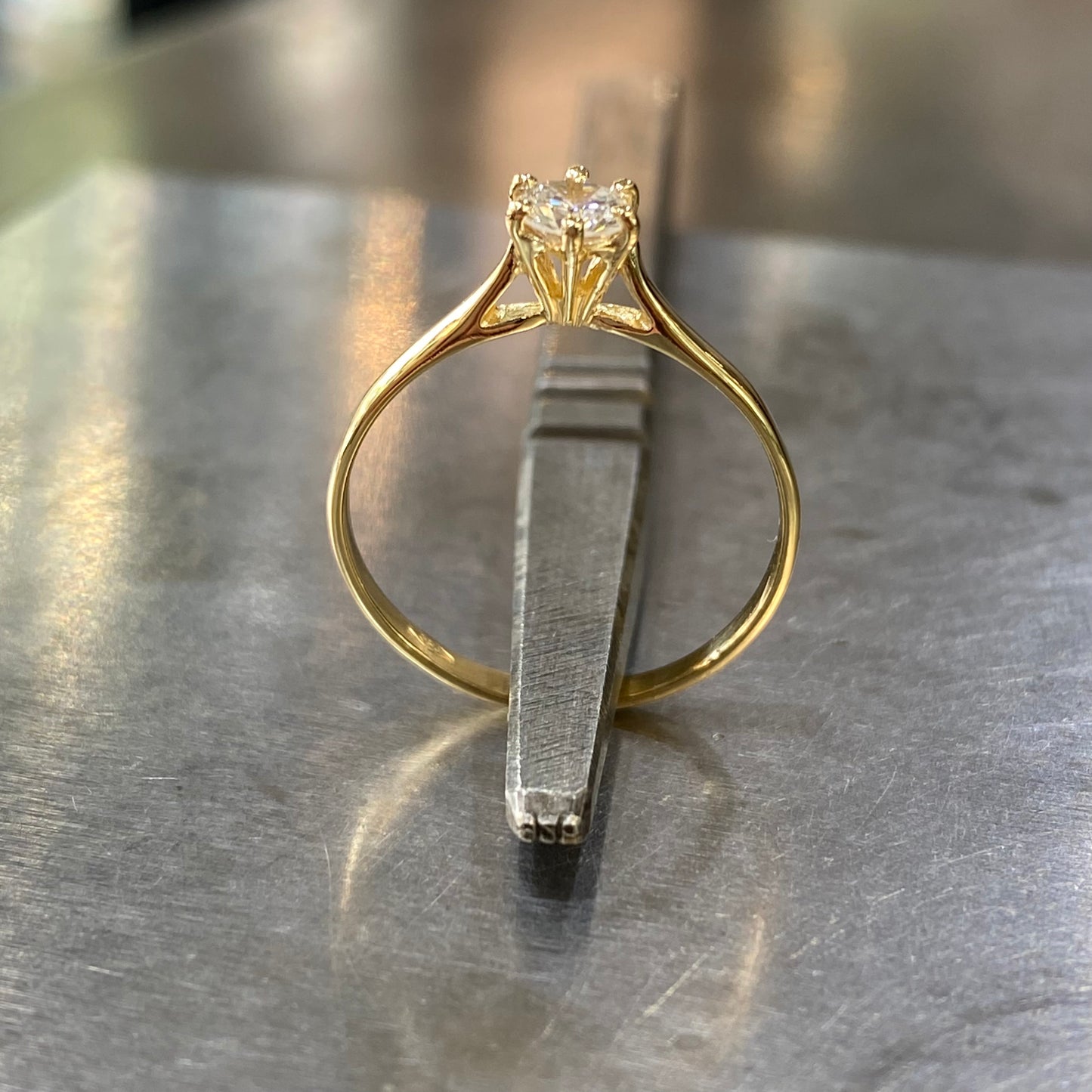 Bague Solitaire - Or Jaune 750 & Diamant