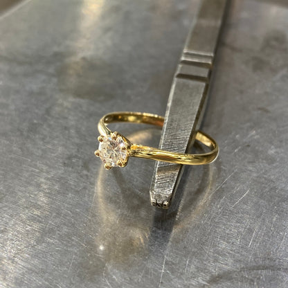 Bague Solitaire - Or Jaune 750 & Diamant