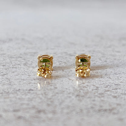 Boucles D'oreilles Puces - Or Jaune 750 & Péridots