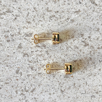 Boucles D'oreilles Puces - Or Jaune 750 & Péridots