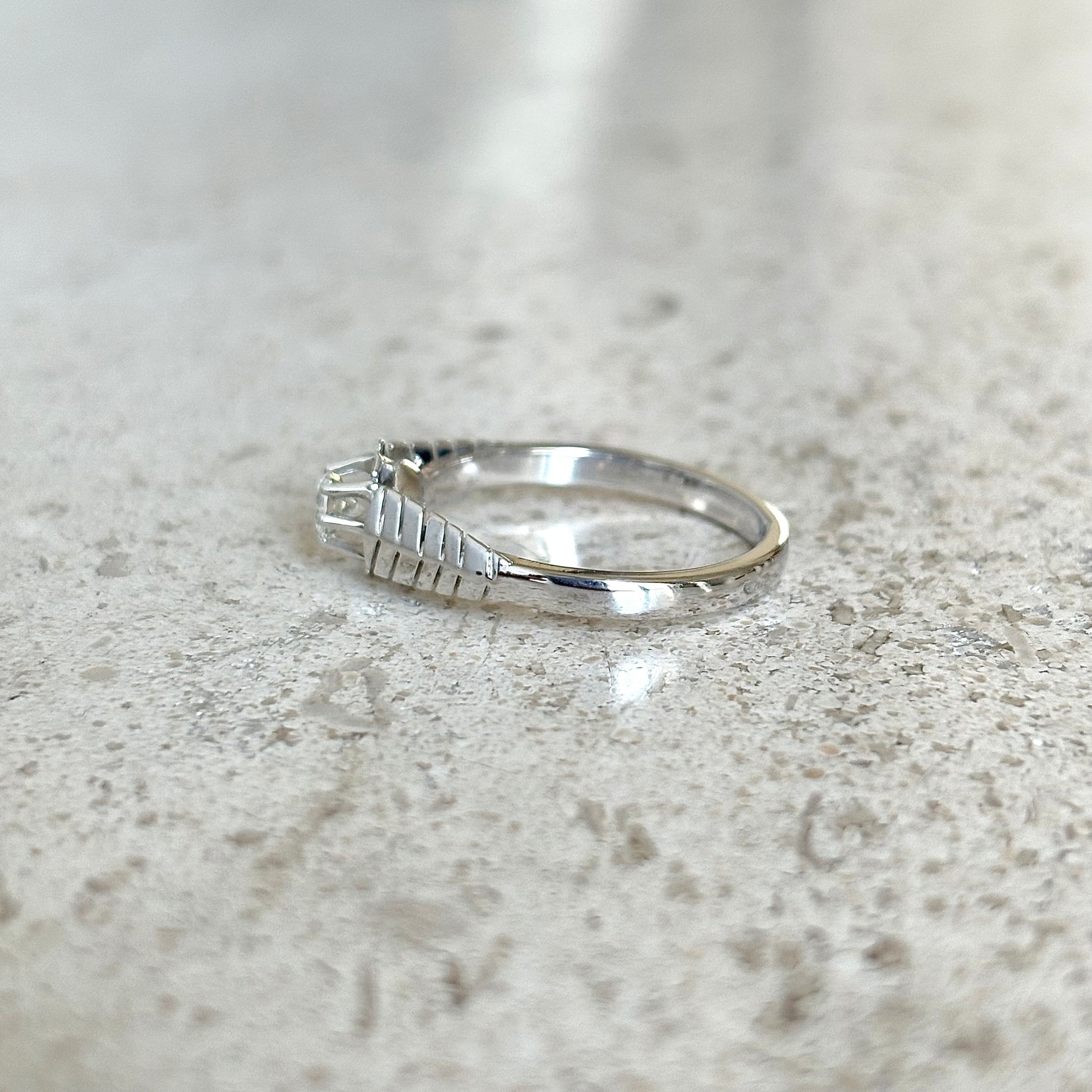 Bague Solitaire Vintage - Or Blanc 750 & Diamant