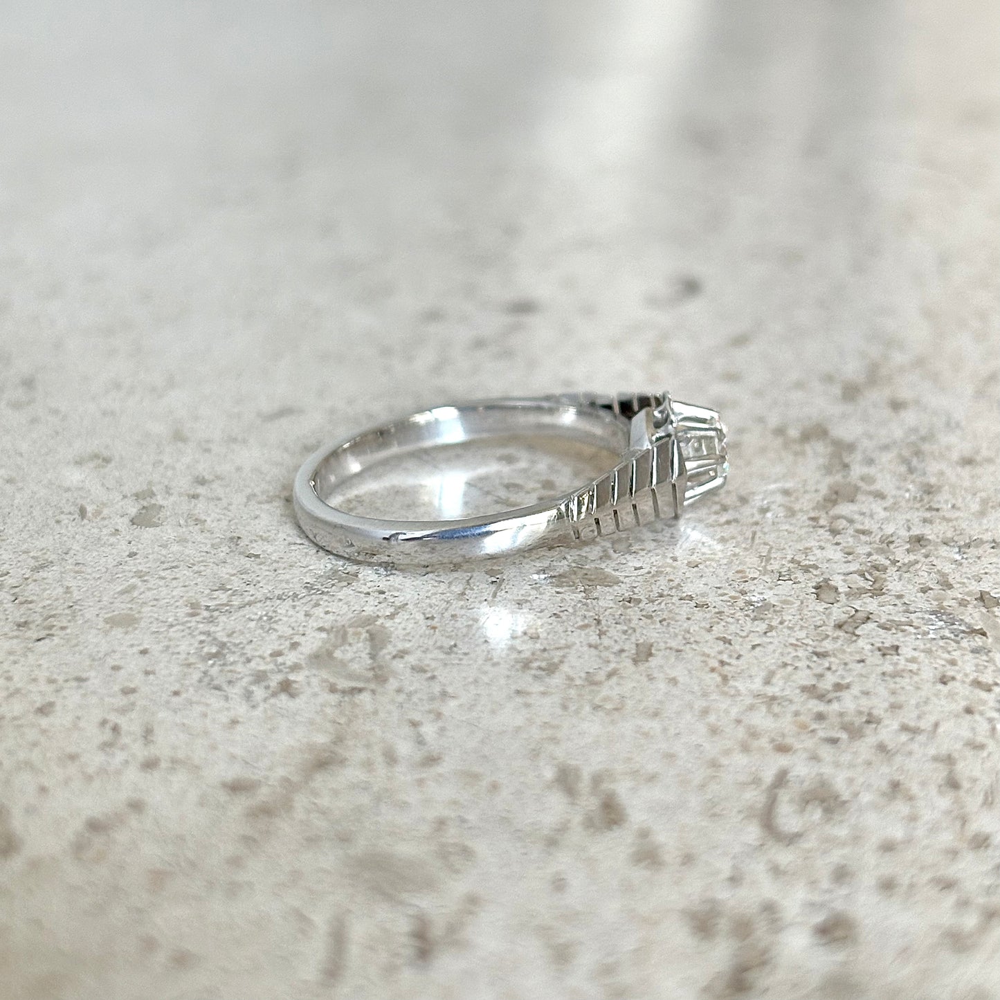 Bague Solitaire Vintage - Or Blanc 750 & Diamant