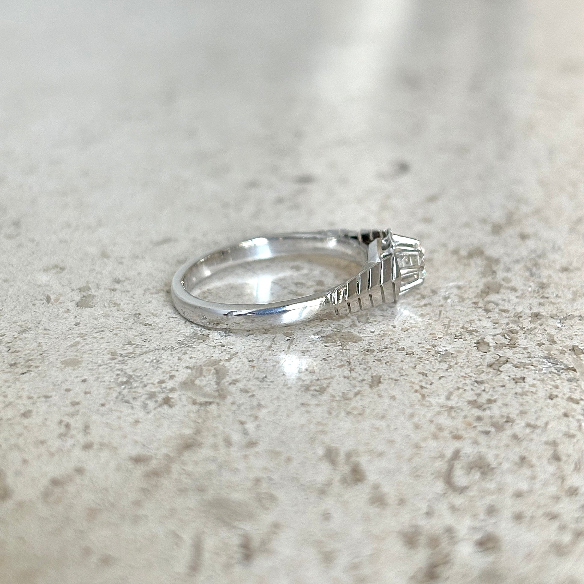 Bague Solitaire Vintage - Or Blanc 750 & Diamant