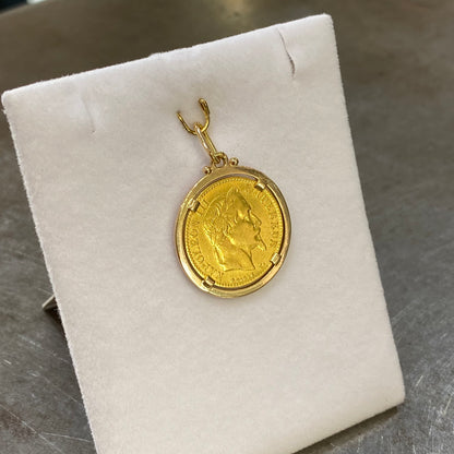 Pendentif Pièce - Or Jaune 750 & Pièce 10 Francs Napoléon