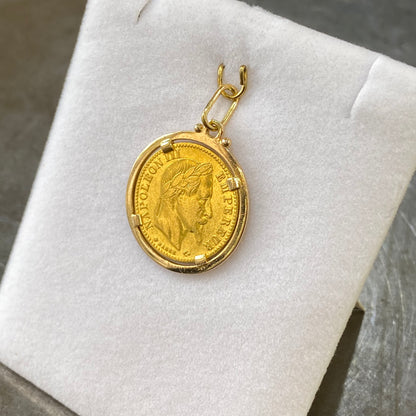 Pendentif Pièce - Or Jaune 750 & Pièce 10 Francs Napoléon