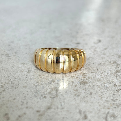 Bague Jonc Godrons - Or Jaune 750