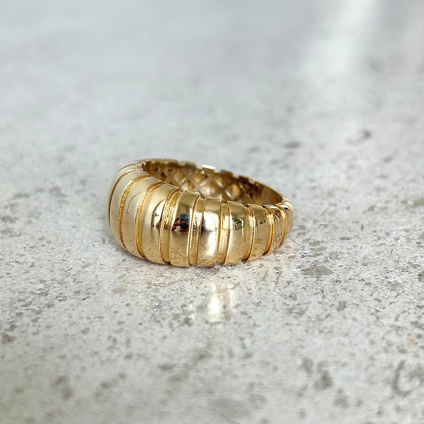 Bague Jonc Godrons - Or Jaune 750
