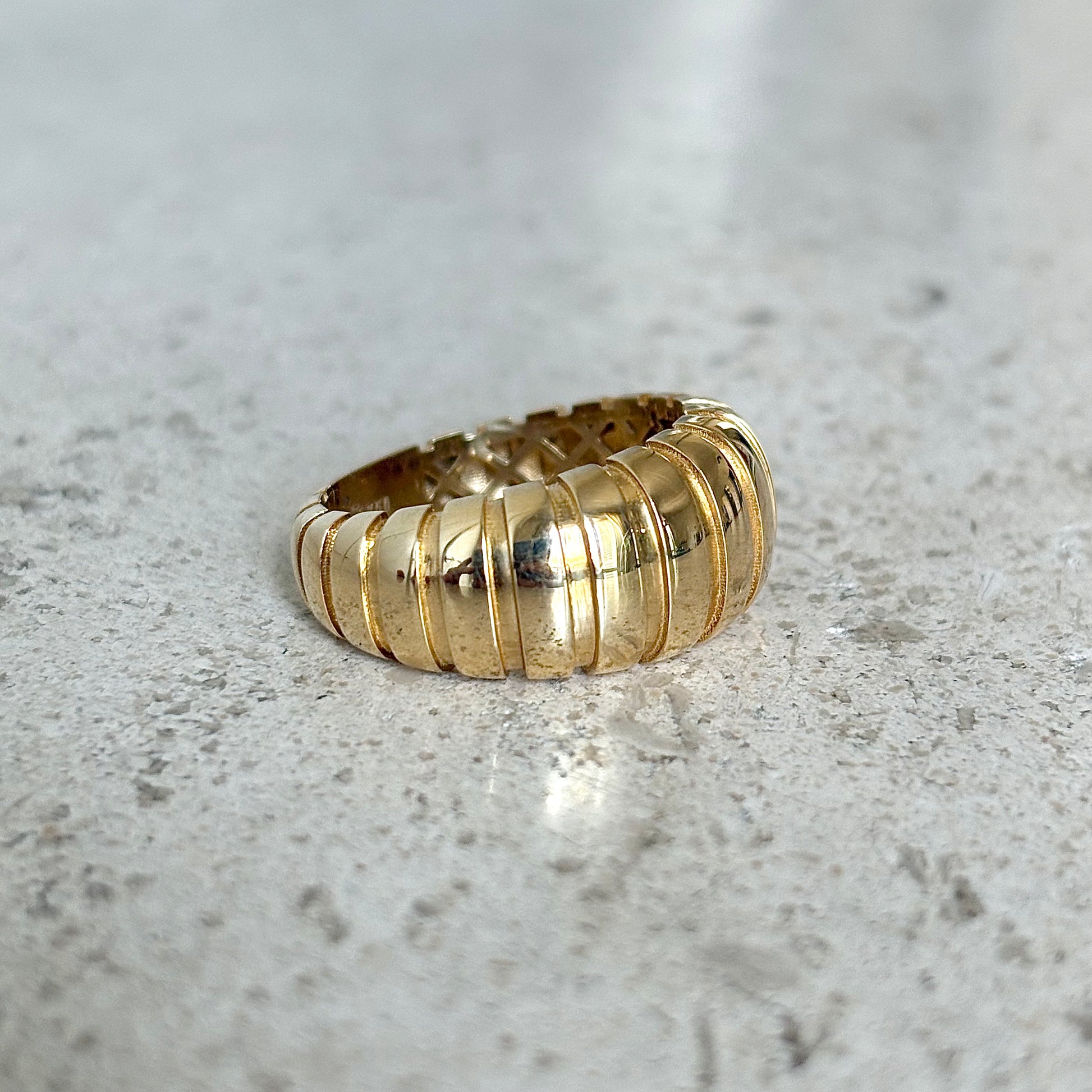 Bague Jonc Godrons - Or Jaune 750