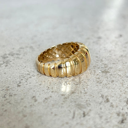 Bague Jonc Godrons - Or Jaune 750