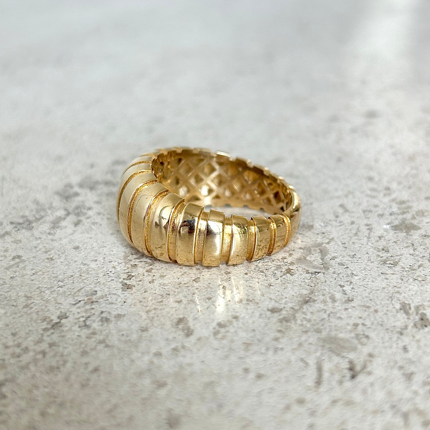 Bague Jonc Godrons - Or Jaune 750