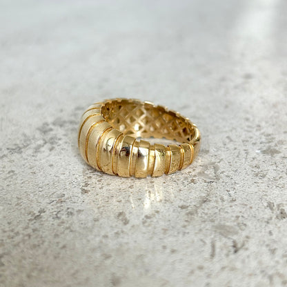 Bague Jonc Godrons - Or Jaune 750