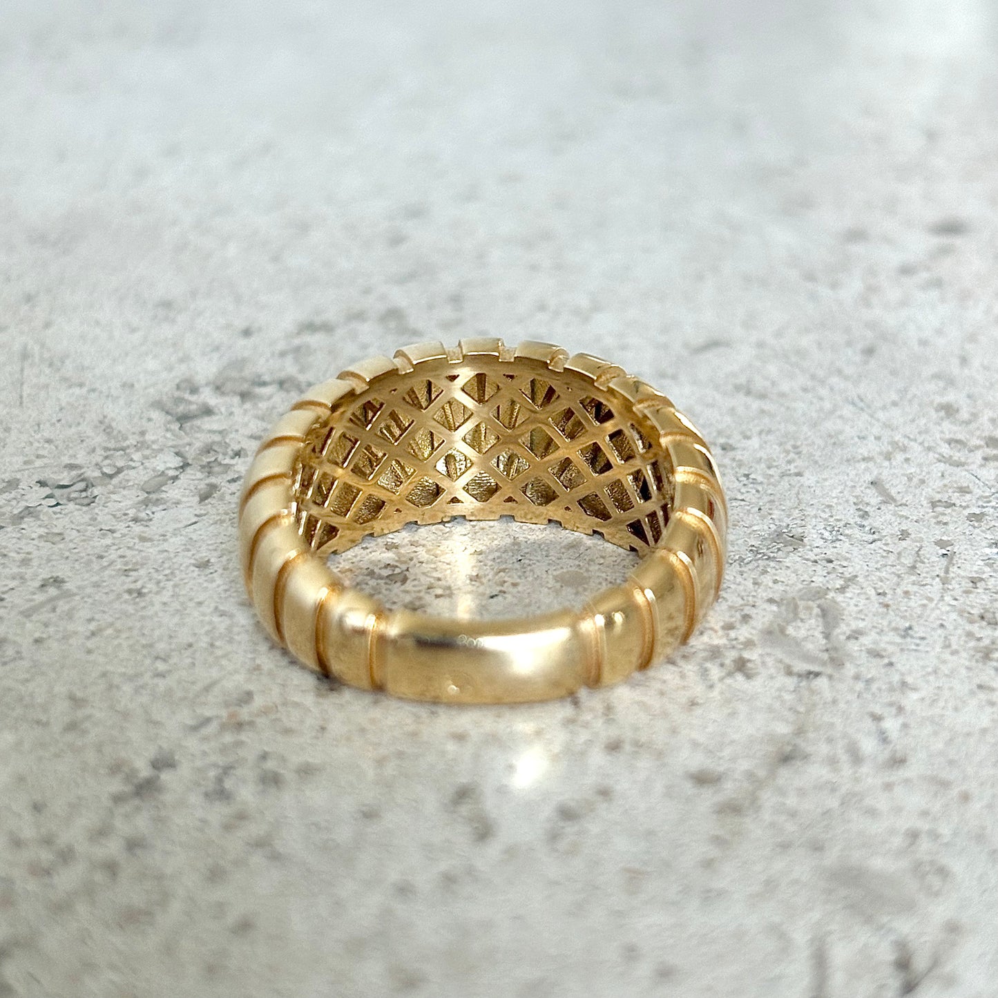 Bague Jonc Godrons - Or Jaune 750