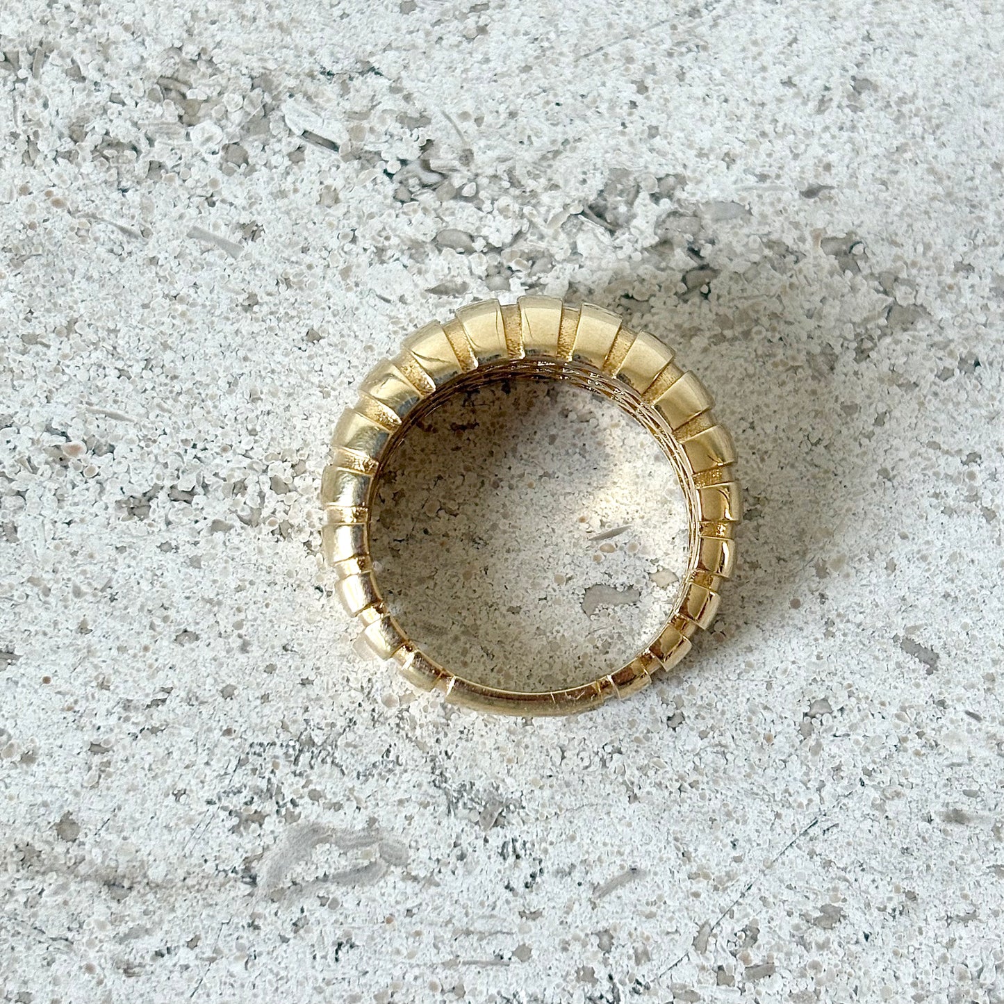 Bague Jonc Godrons - Or Jaune 750