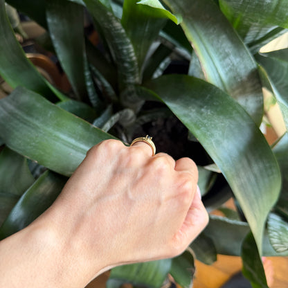 Bague Jonc - Or Jaune 750 Saphirs & Diamants