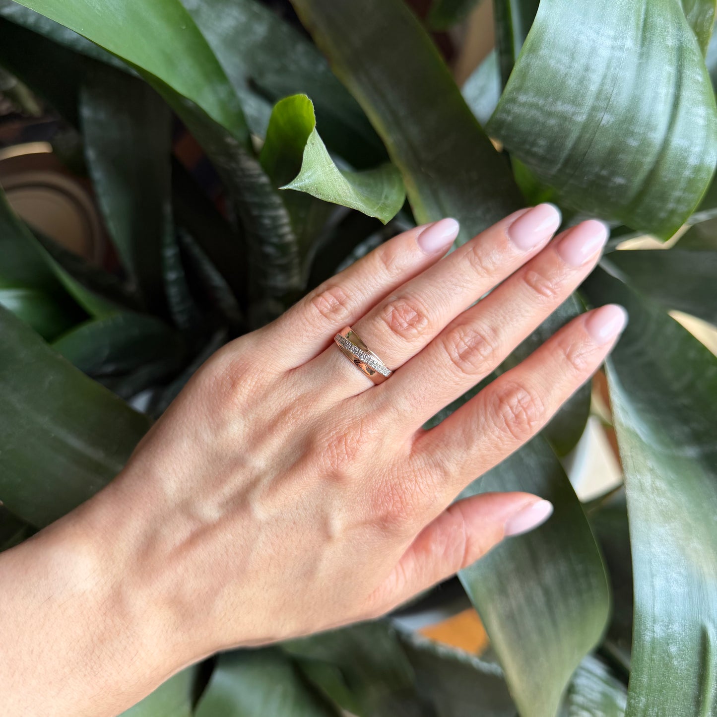 Bague Alliance Jonc - Or Rose 750 & Diamants