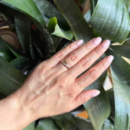 Bague Alliance Jonc - Or Rose 750 & Diamants