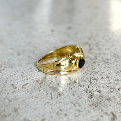 Bague Jonc - Or Jaune 750 & Saphirs