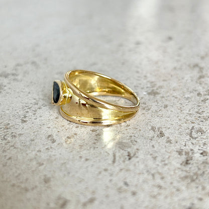 Bague Jonc - Or Jaune 750 & Saphirs