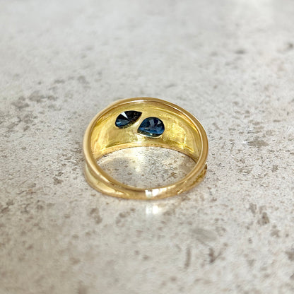 Bague Jonc - Or Jaune 750 & Saphirs