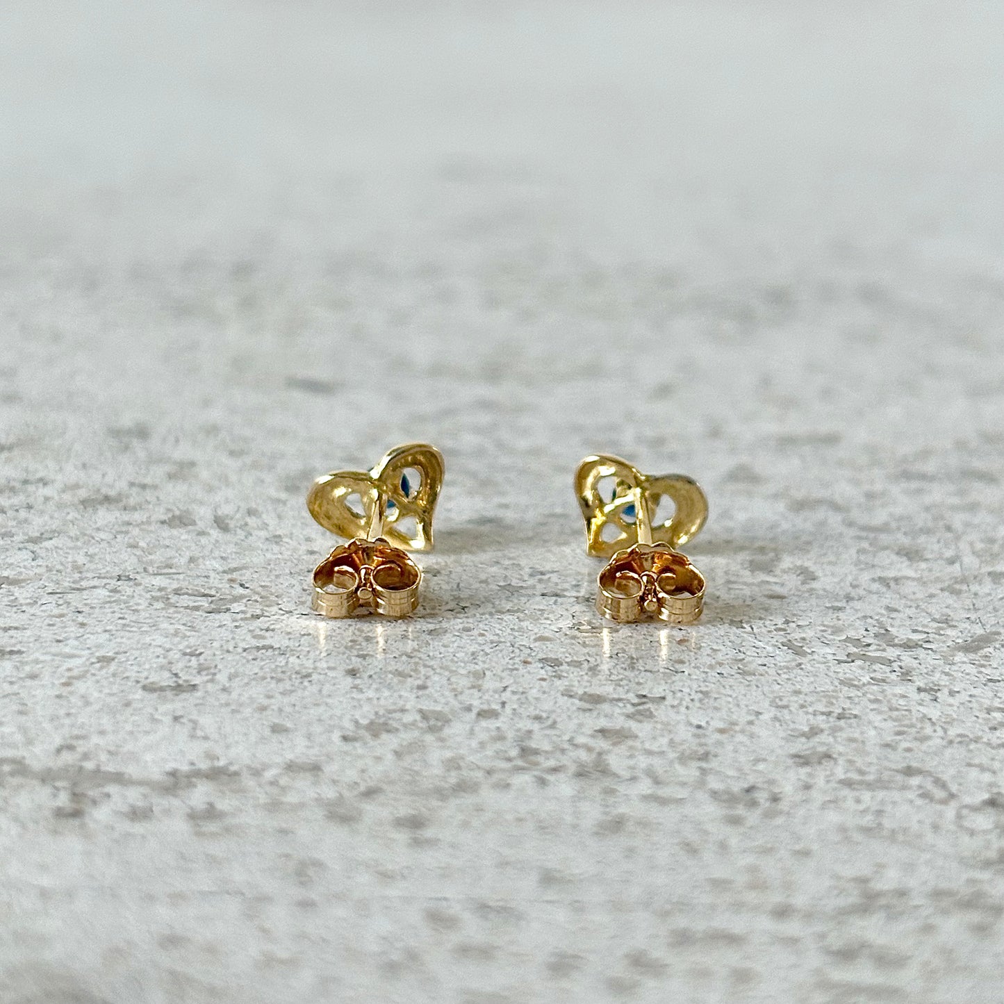 Boucles D'oreilles Puces - Or Jaune 750 & Saphirs