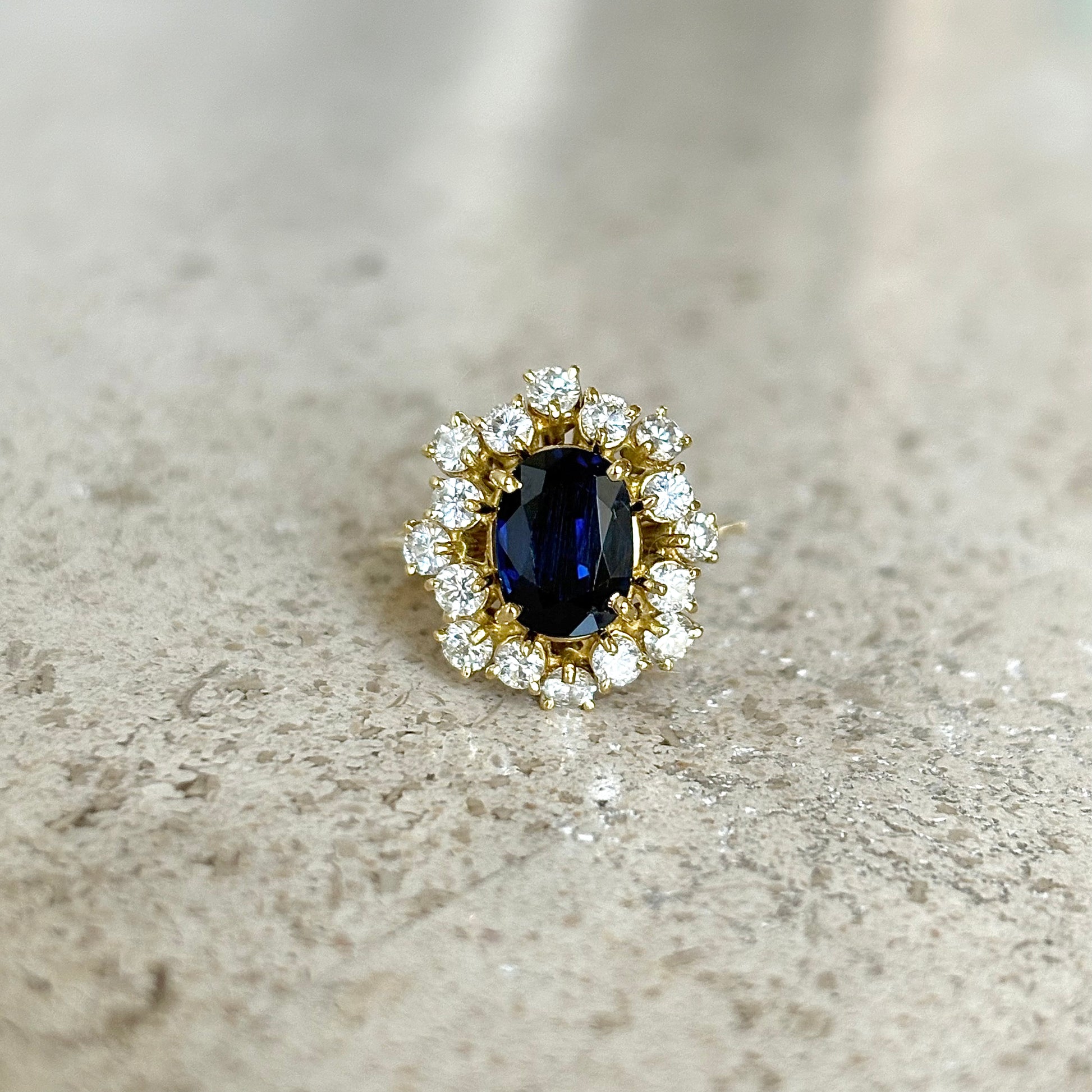 Bague Marguerite - Or Jaune 750 Diamants & Saphir