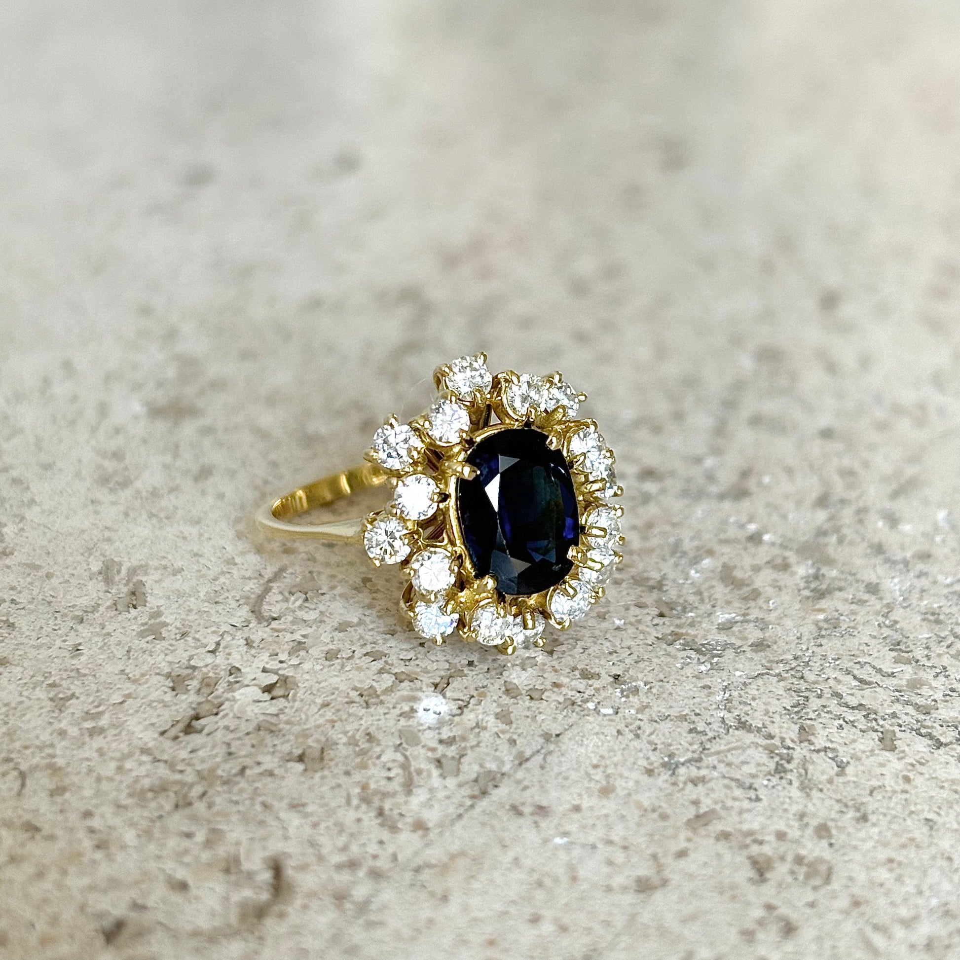 Bague Marguerite - Or Jaune 750 Diamants & Saphir