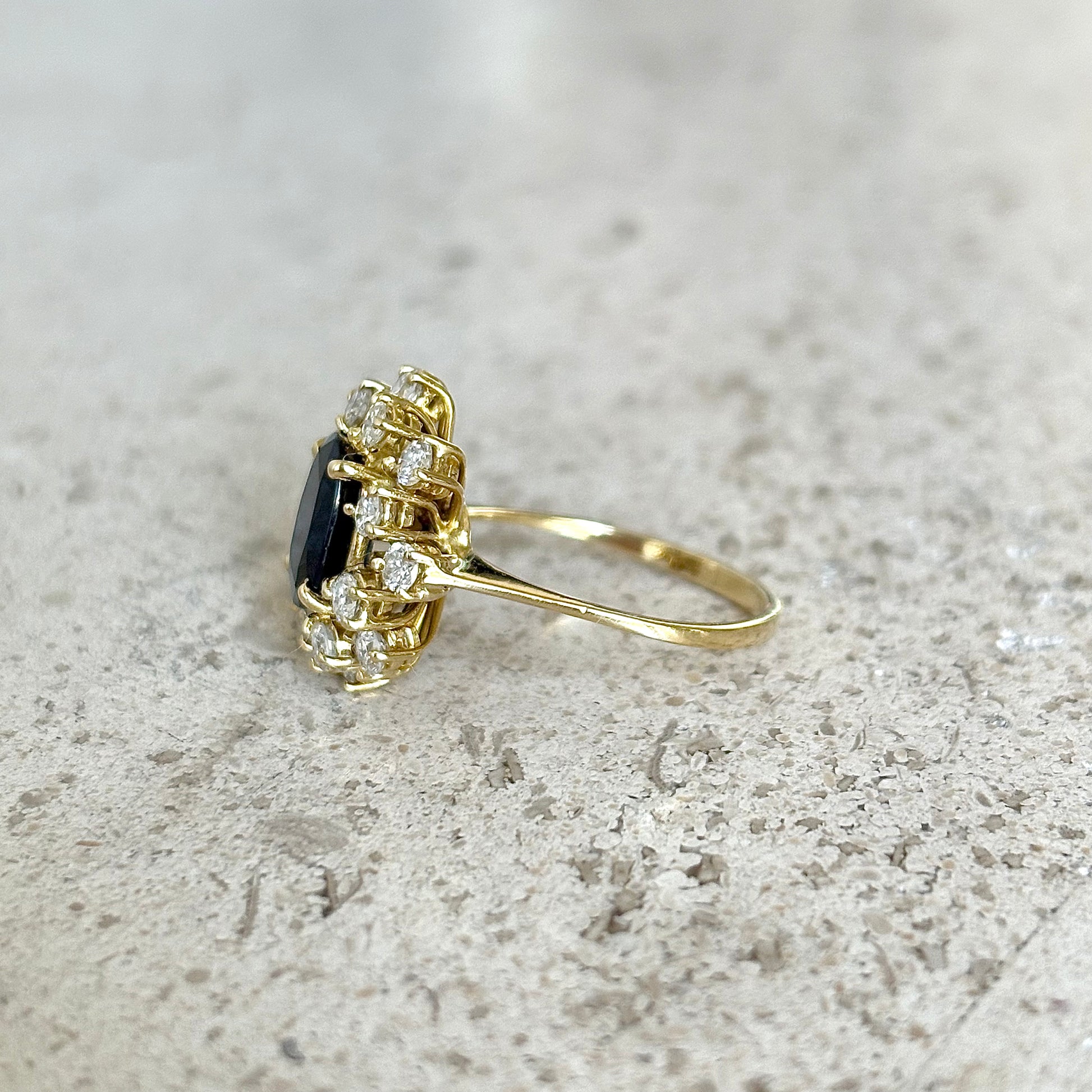 Bague Marguerite - Or Jaune 750 Diamants & Saphir