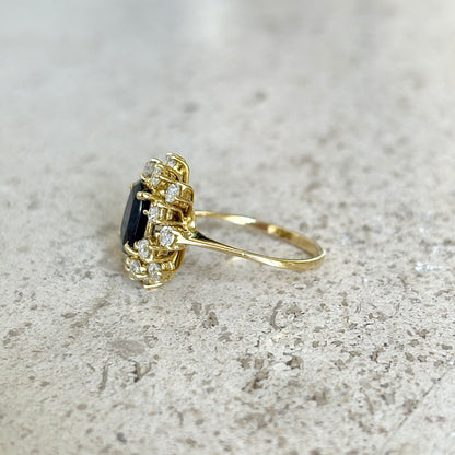 Bague Marguerite - Or Jaune 750 Diamants & Saphir