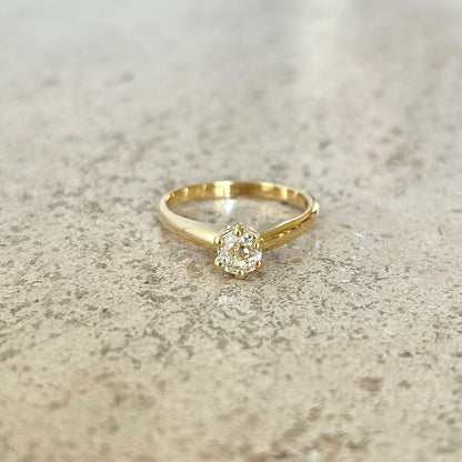 Bague Solitaire Vintage - Or Jaune 750 & Diamant