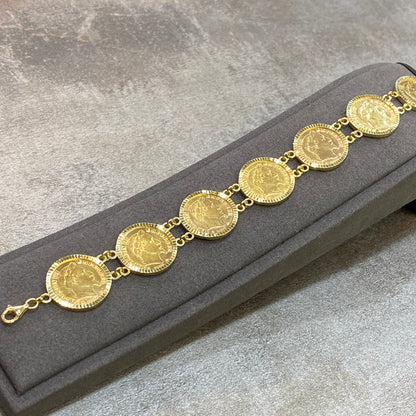 Bracelet Pièce - Or Jaune 750 & 7 Pièces 10 Francs Napoléon