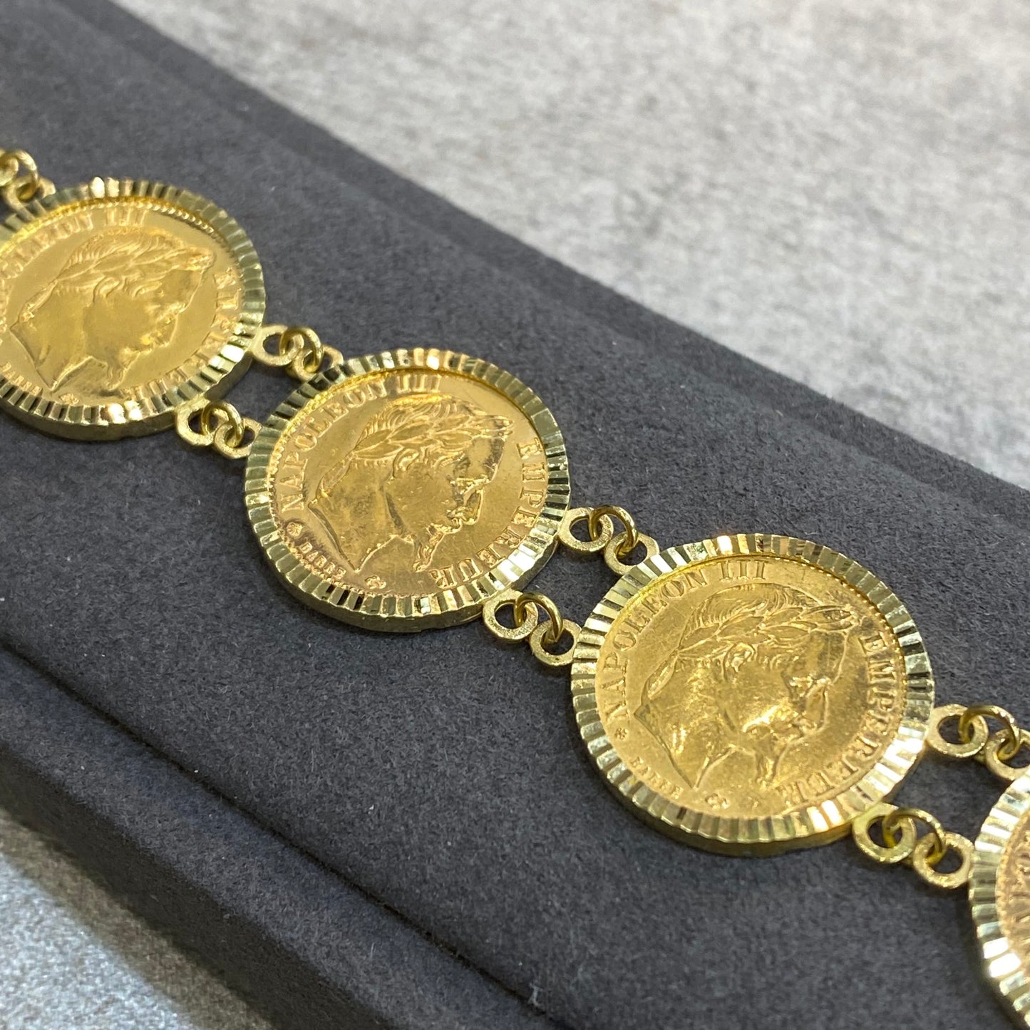 Bracelet Pièce - Or Jaune 750 & 7 Pièces 10 Francs Napoléon