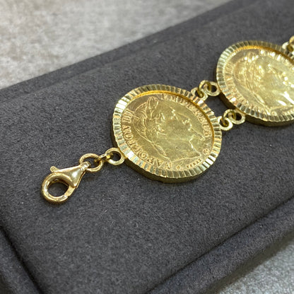 Bracelet Pièce - Or Jaune 750 & 7 Pièces 10 Francs Napoléon