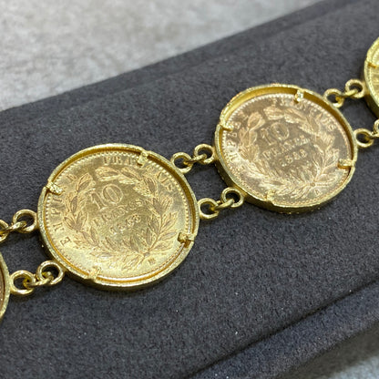 Bracelet Pièce - Or Jaune 750 & 7 Pièces 10 Francs Napoléon