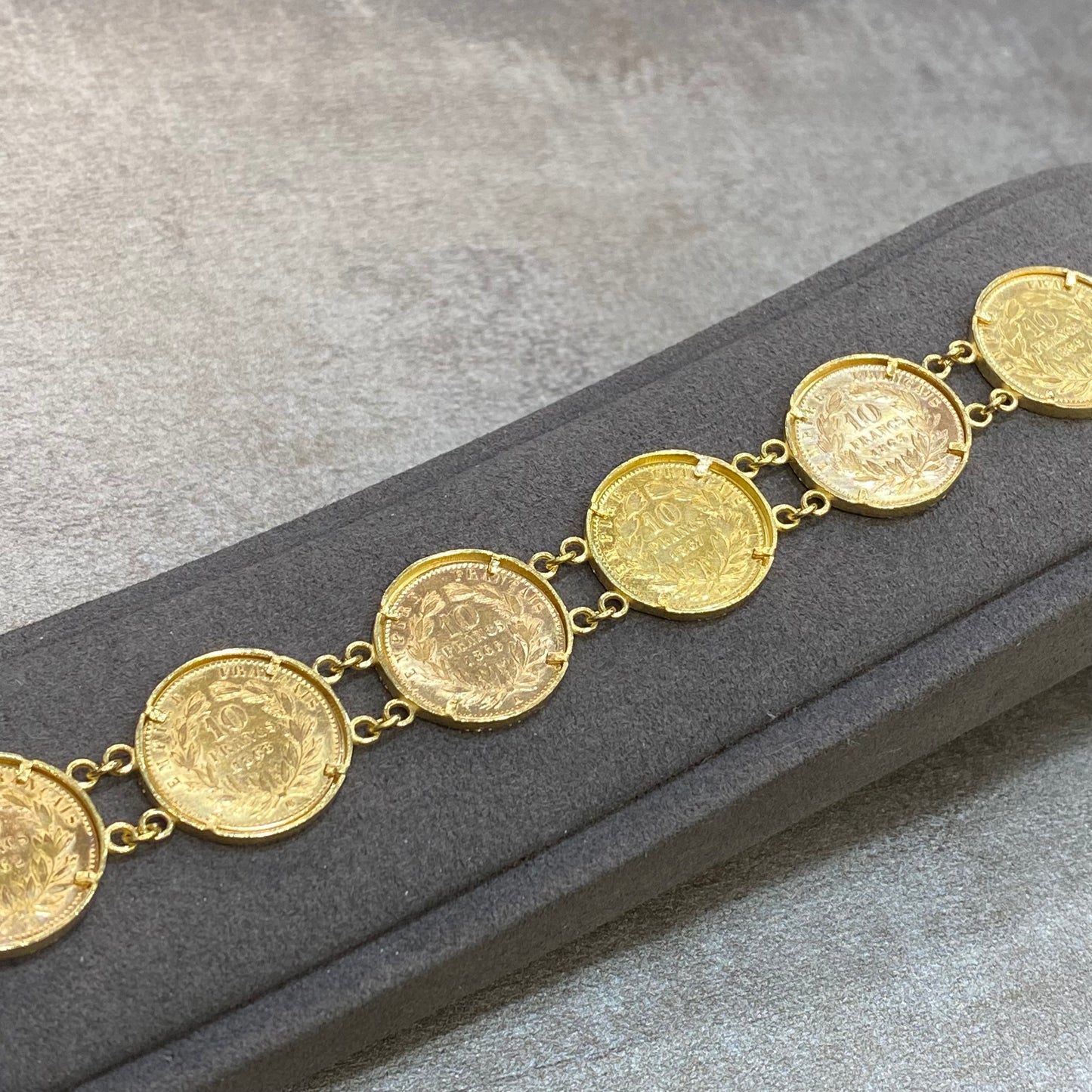 Bracelet Pièce - Or Jaune 750 & 7 Pièces 10 Francs Napoléon