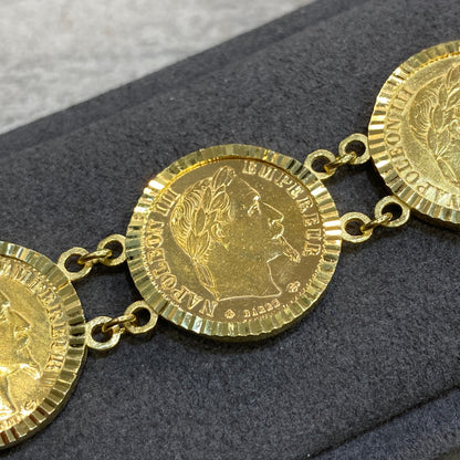 Bracelet Pièce - Or Jaune 750 & 7 Pièces 10 Francs Napoléon