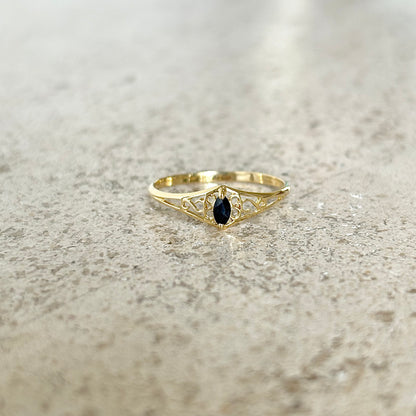 Bague Vintage - Or Jaune 750 & Saphir