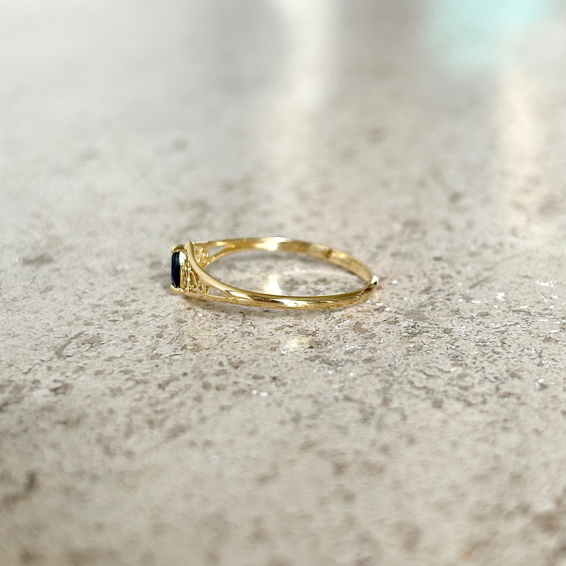 Bague Vintage - Or Jaune 750 & Saphir