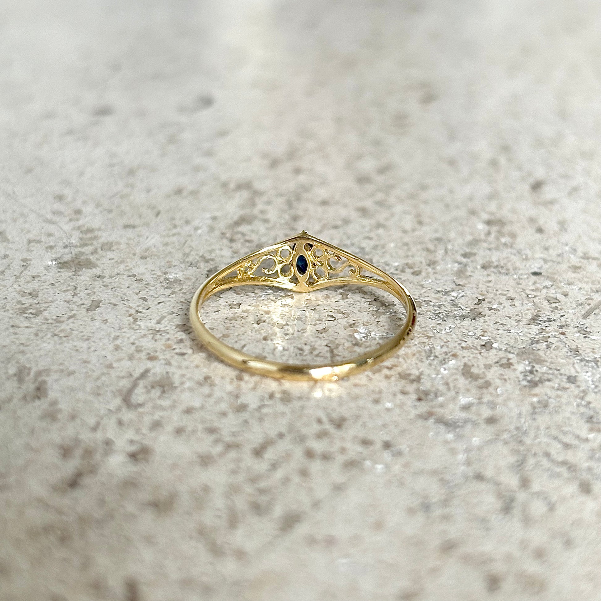 Bague Vintage - Or Jaune 750 & Saphir